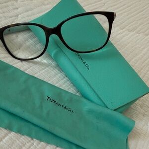 Tiffany & Co. Black Frame Glasses with Iconic Blue Case